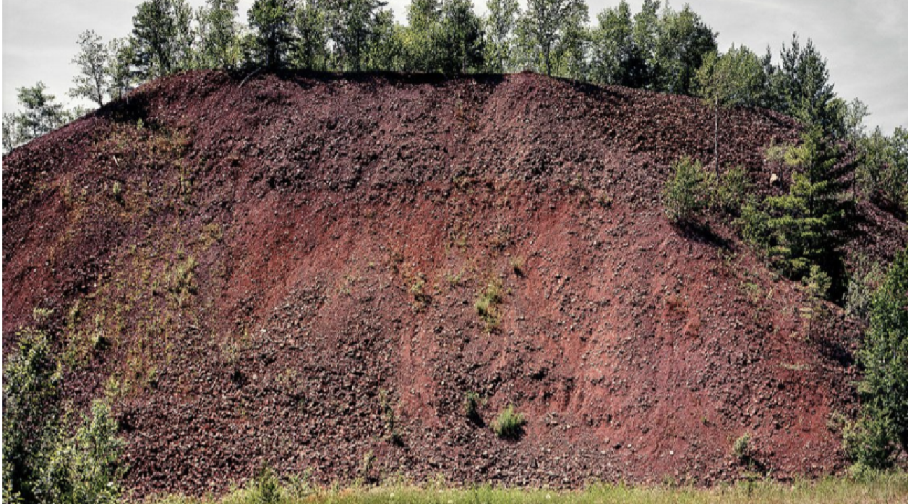 Dirt Hill with trees: photo titled Overburden by Chris Mortenson