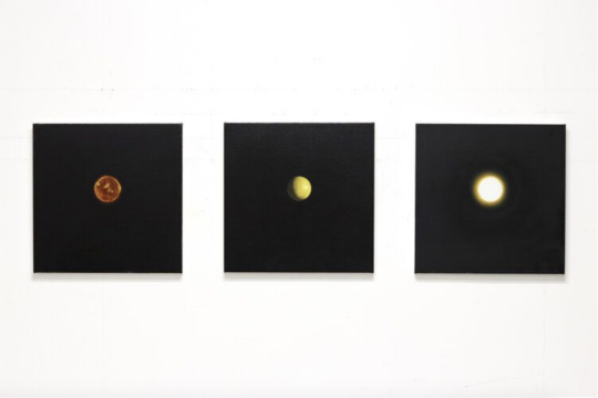 Different print representations of the sun by Emily Davis Adams